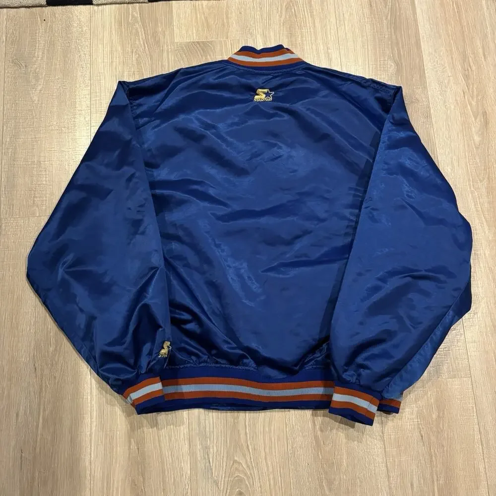 Vintage Starter New York Knicks Satin Jacket Mens 3XL Gold Logo 90s NBA Bomber